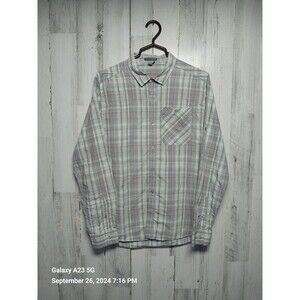 Toad & Co Women’s Medium Gray Pink Plaid Button Up Shirt